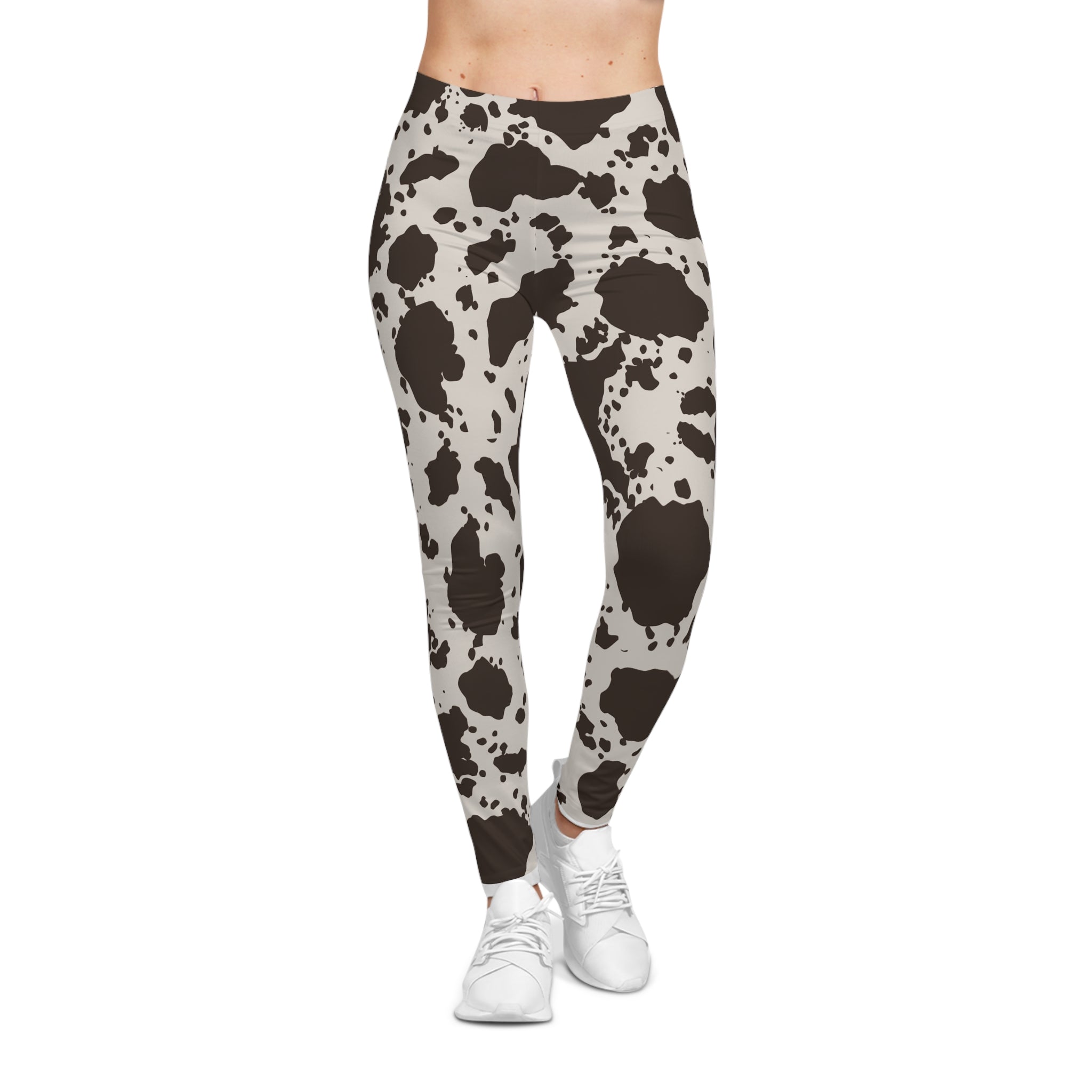 Trendy Cow Print Leggings for Women | Comfortable Workout Pants, Casual Fashion, Gift for Her, Daily Wear, Animal Print Style
