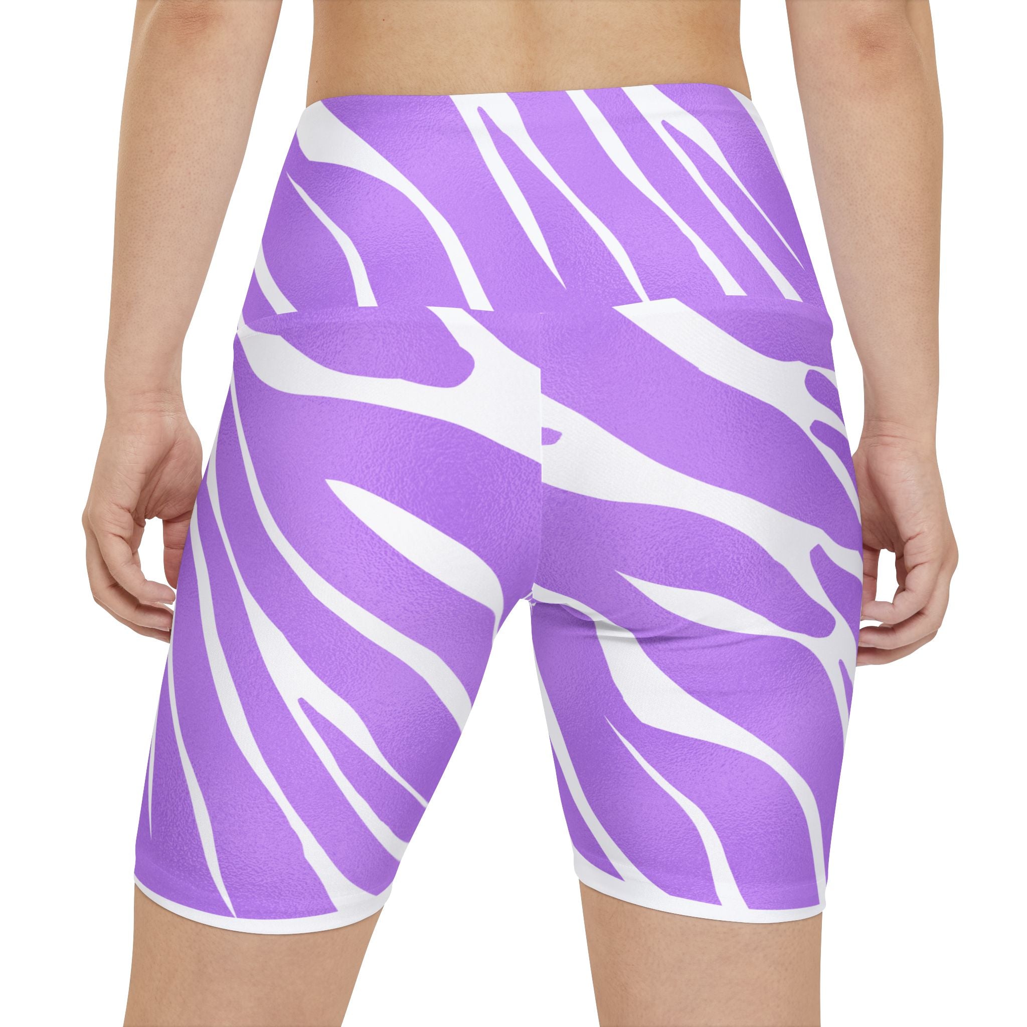 Purple Zebra Print Women's Workout Shorts, Athletic Yoga Bottoms, Fitness Apparel, Casual Lounge Wear, Gym Essentials, Summer Activewear