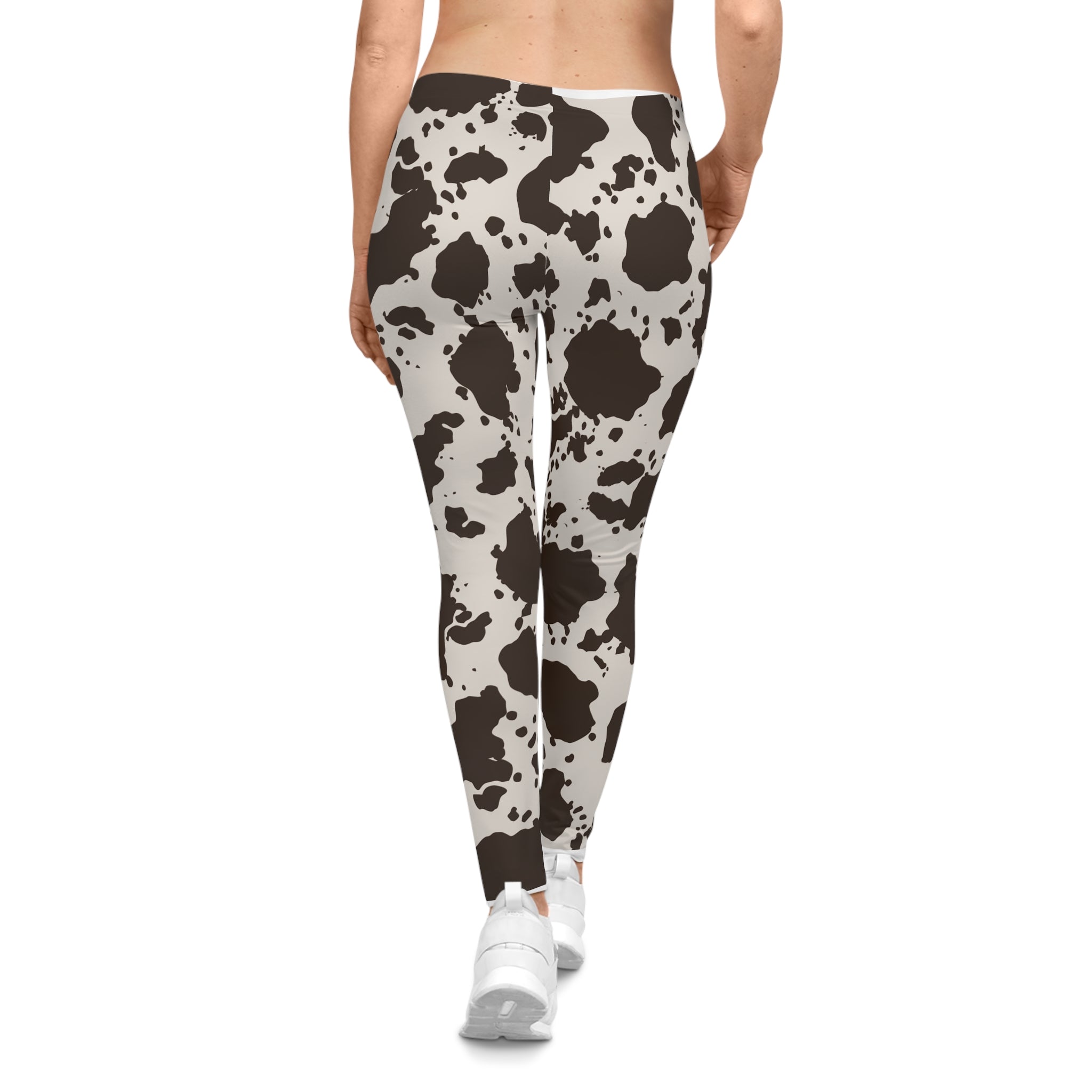 Trendy Cow Print Leggings for Women | Comfortable Workout Pants, Casual Fashion, Gift for Her, Daily Wear, Animal Print Style