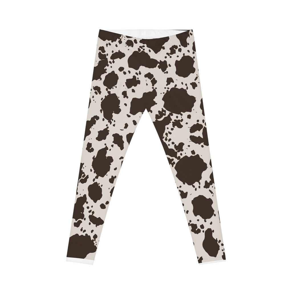 Trendy Cow Print Leggings for Women | Comfortable Workout Pants, Casual Fashion, Gift for Her, Daily Wear, Animal Print Style