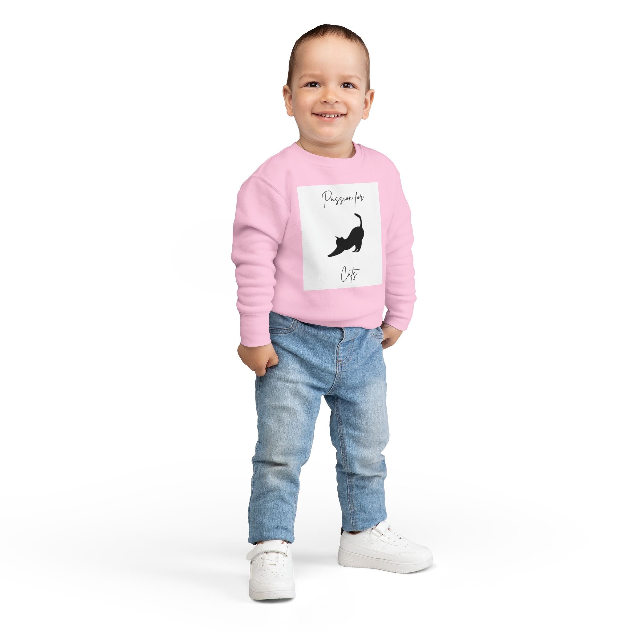 Toddler Cat Lover Sweatshirt, Perfect Gift for Cat Moms, Cute Childrenswear, Pet-Themed Apparel, Cozy Everyday Wear, Animal Lover Clothing