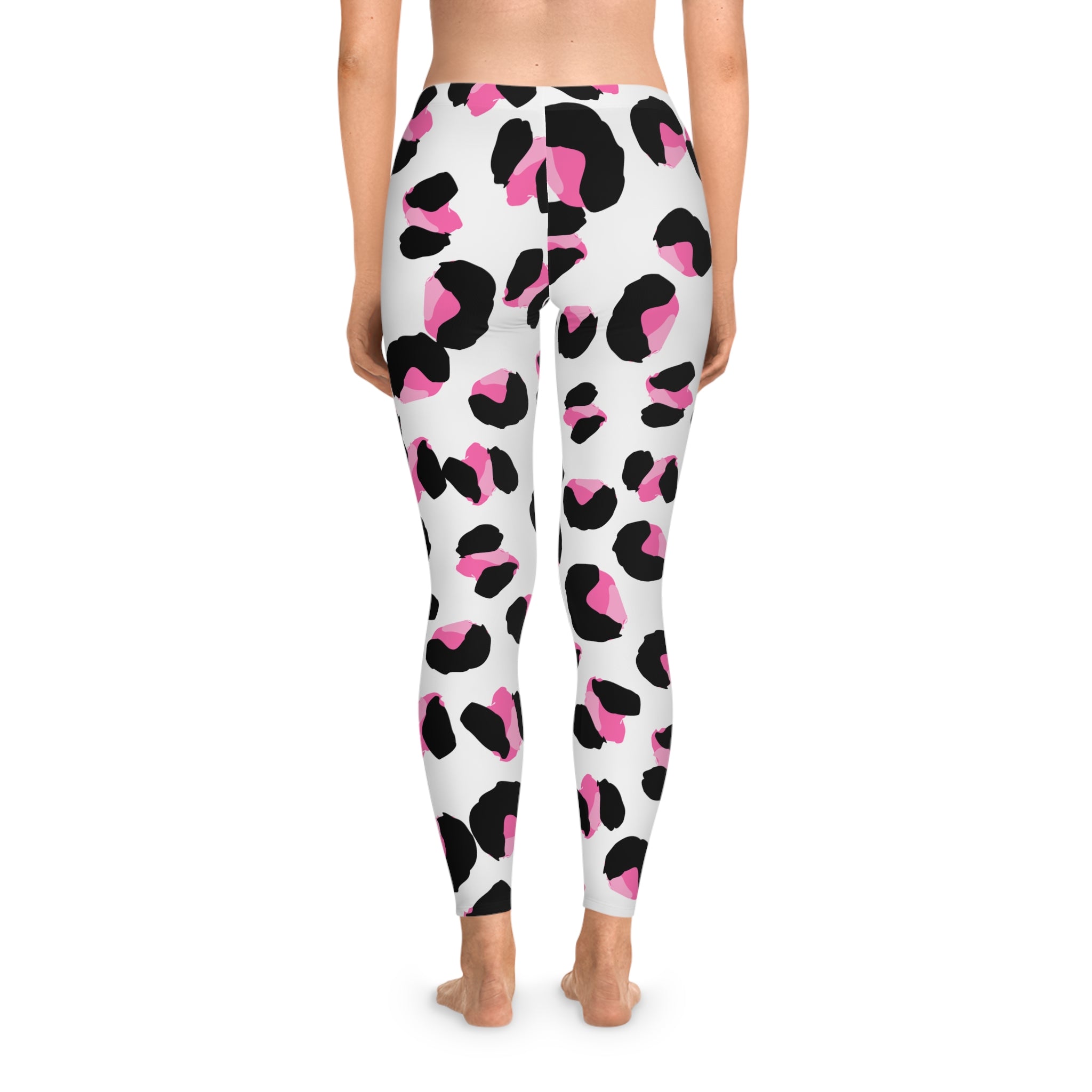 Trendy Pink Leopard Print Leggings, Workout Leggings, Activewear, Yoga Pants, Casual Wear, Gift for Her