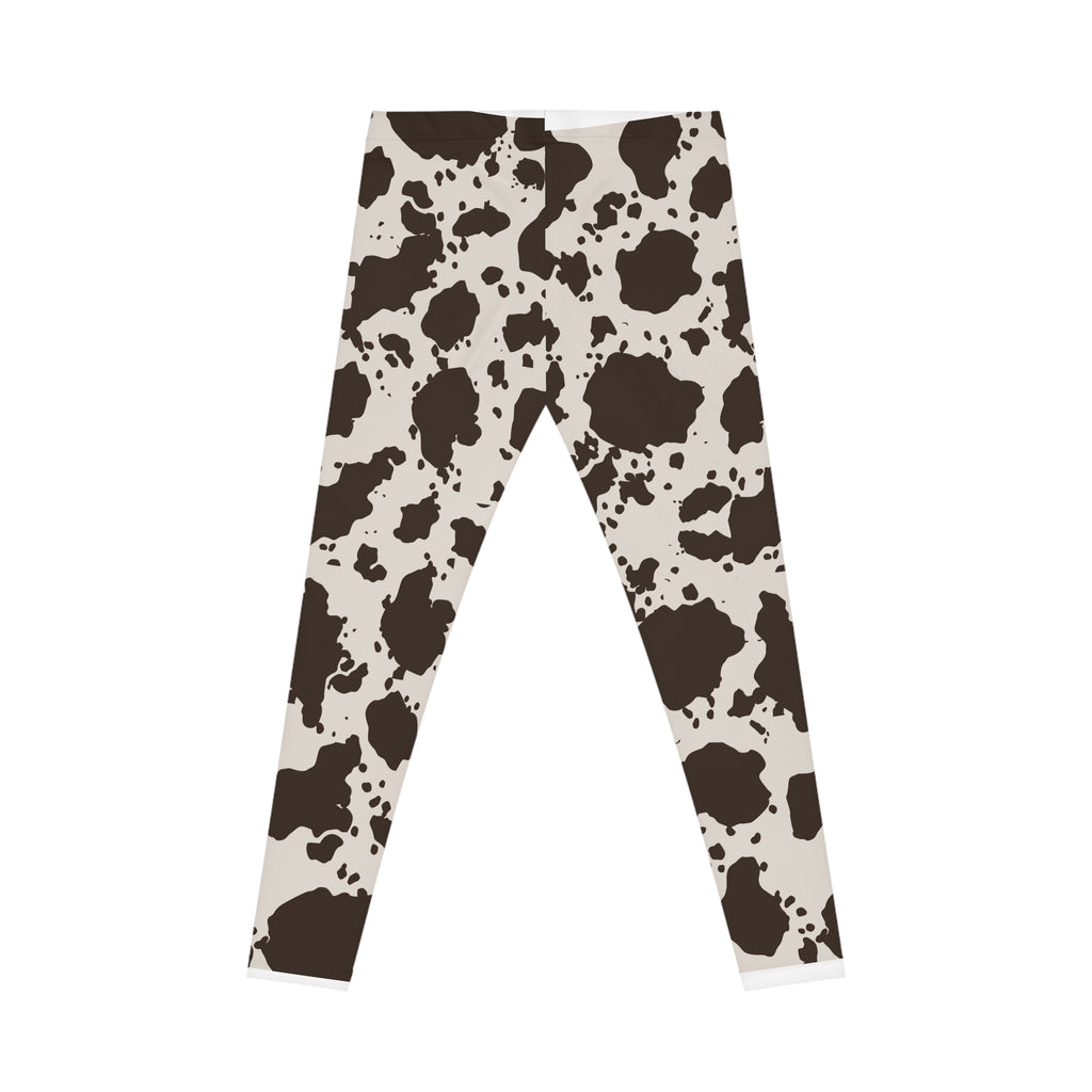 Trendy Cow Print Leggings for Women | Comfortable Workout Pants, Casual Fashion, Gift for Her, Daily Wear, Animal Print Style