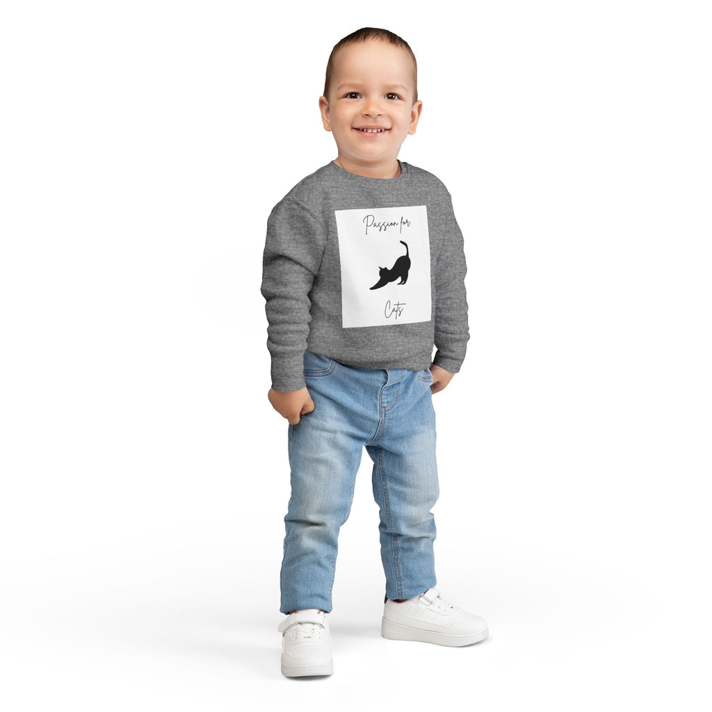 Toddler Cat Lover Sweatshirt, Perfect Gift for Cat Moms, Cute Childrenswear, Pet-Themed Apparel, Cozy Everyday Wear, Animal Lover Clothing