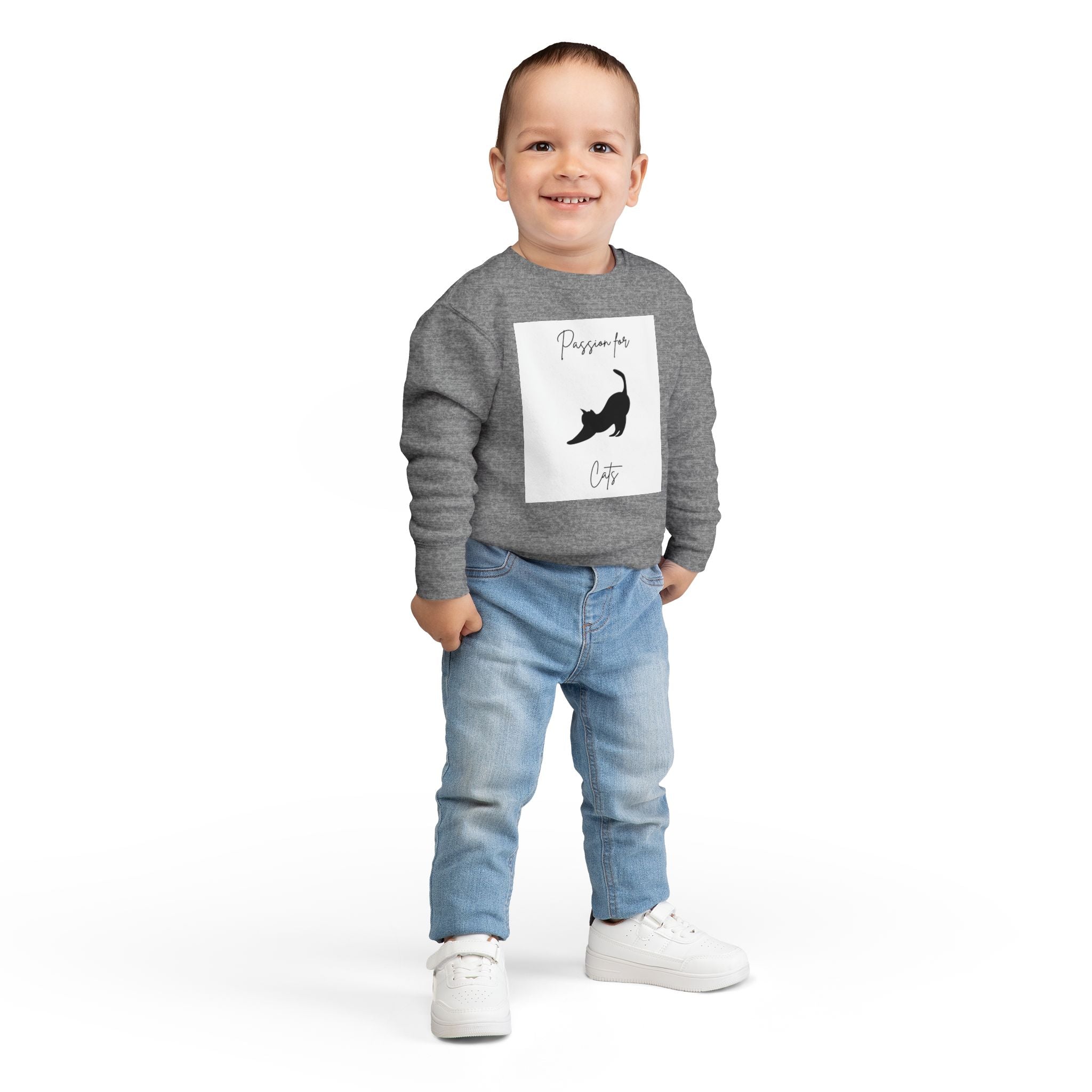 Toddler Cat Lover Sweatshirt, Perfect Gift for Cat Moms, Cute Childrenswear, Pet-Themed Apparel, Cozy Everyday Wear, Animal Lover Clothing