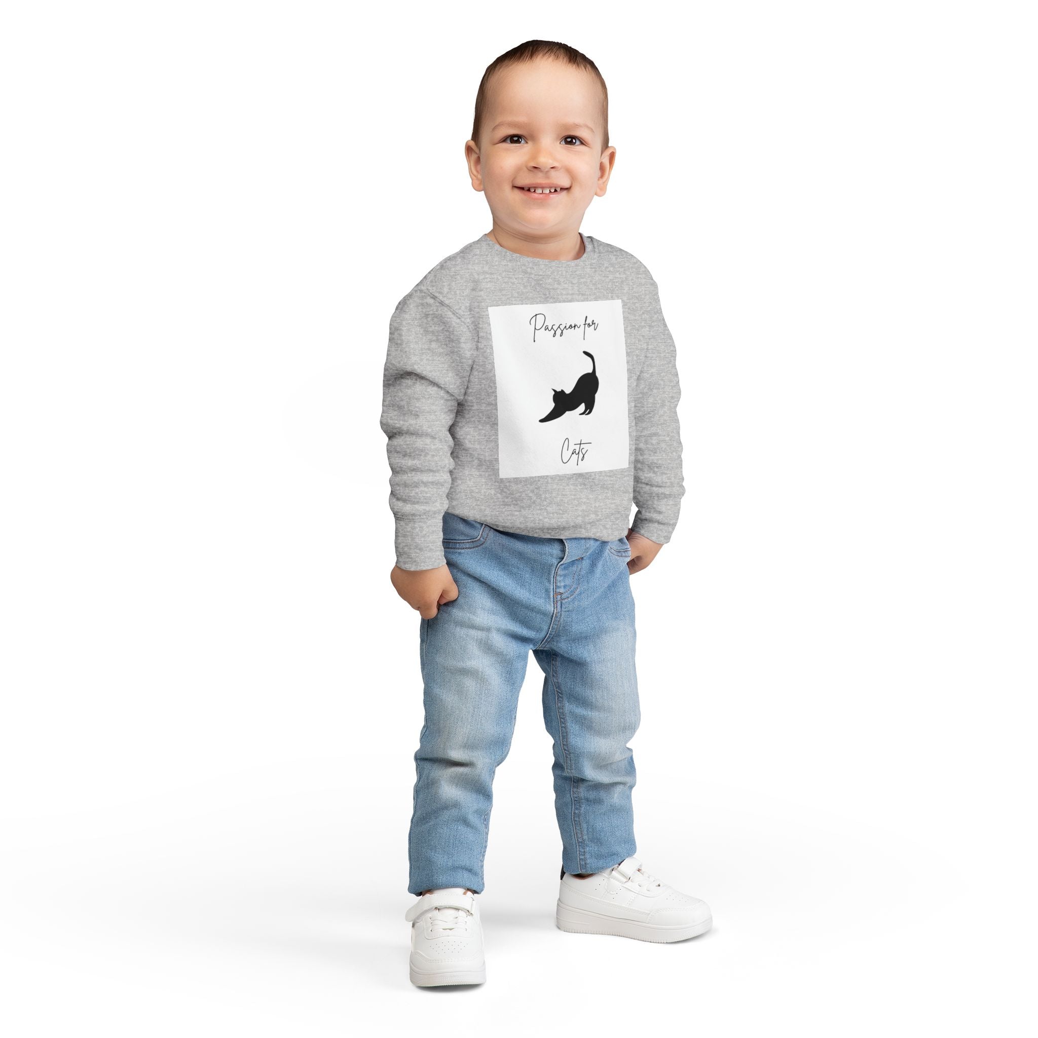 Toddler Cat Lover Sweatshirt, Perfect Gift for Cat Moms, Cute Childrenswear, Pet-Themed Apparel, Cozy Everyday Wear, Animal Lover Clothing