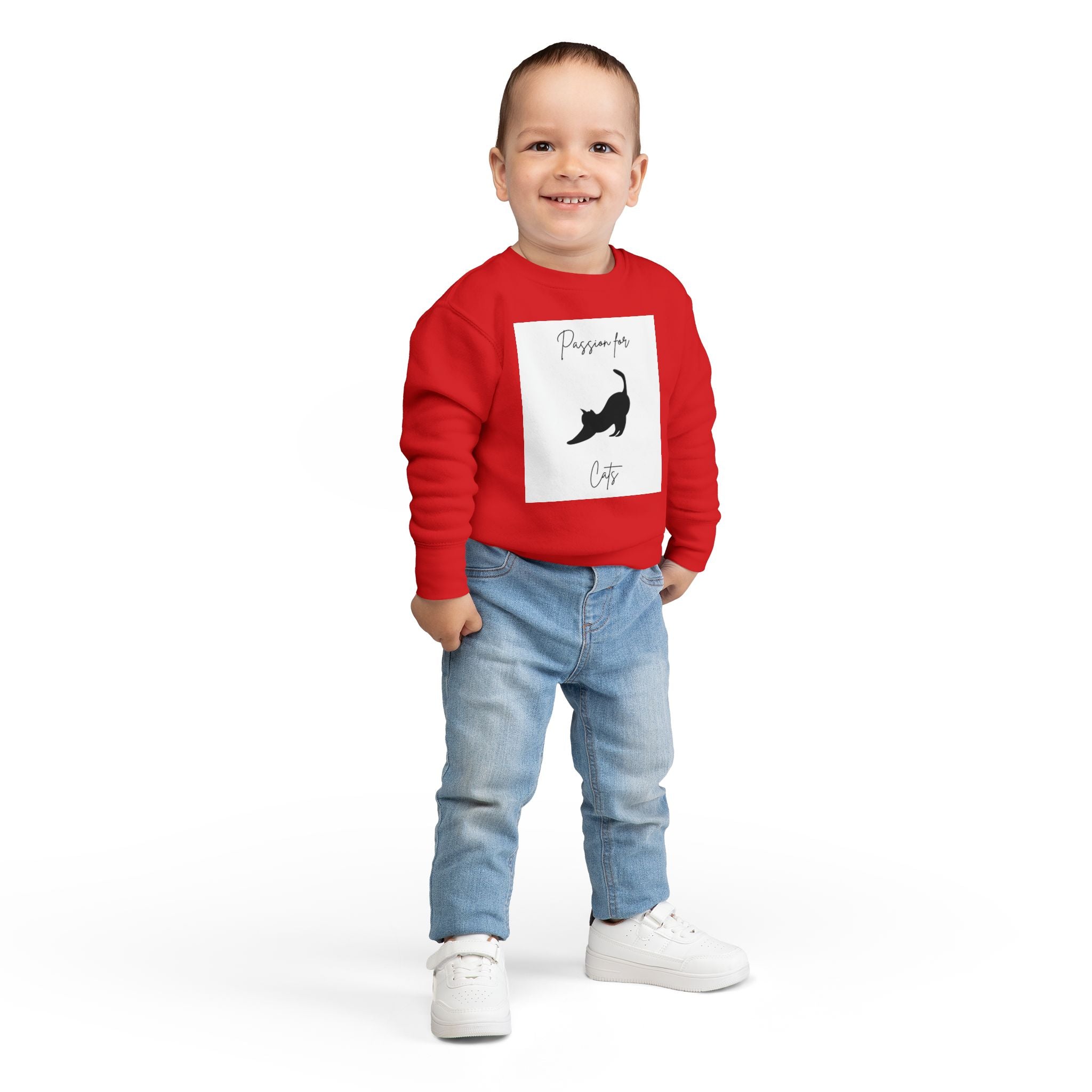 Toddler Cat Lover Sweatshirt, Perfect Gift for Cat Moms, Cute Childrenswear, Pet-Themed Apparel, Cozy Everyday Wear, Animal Lover Clothing
