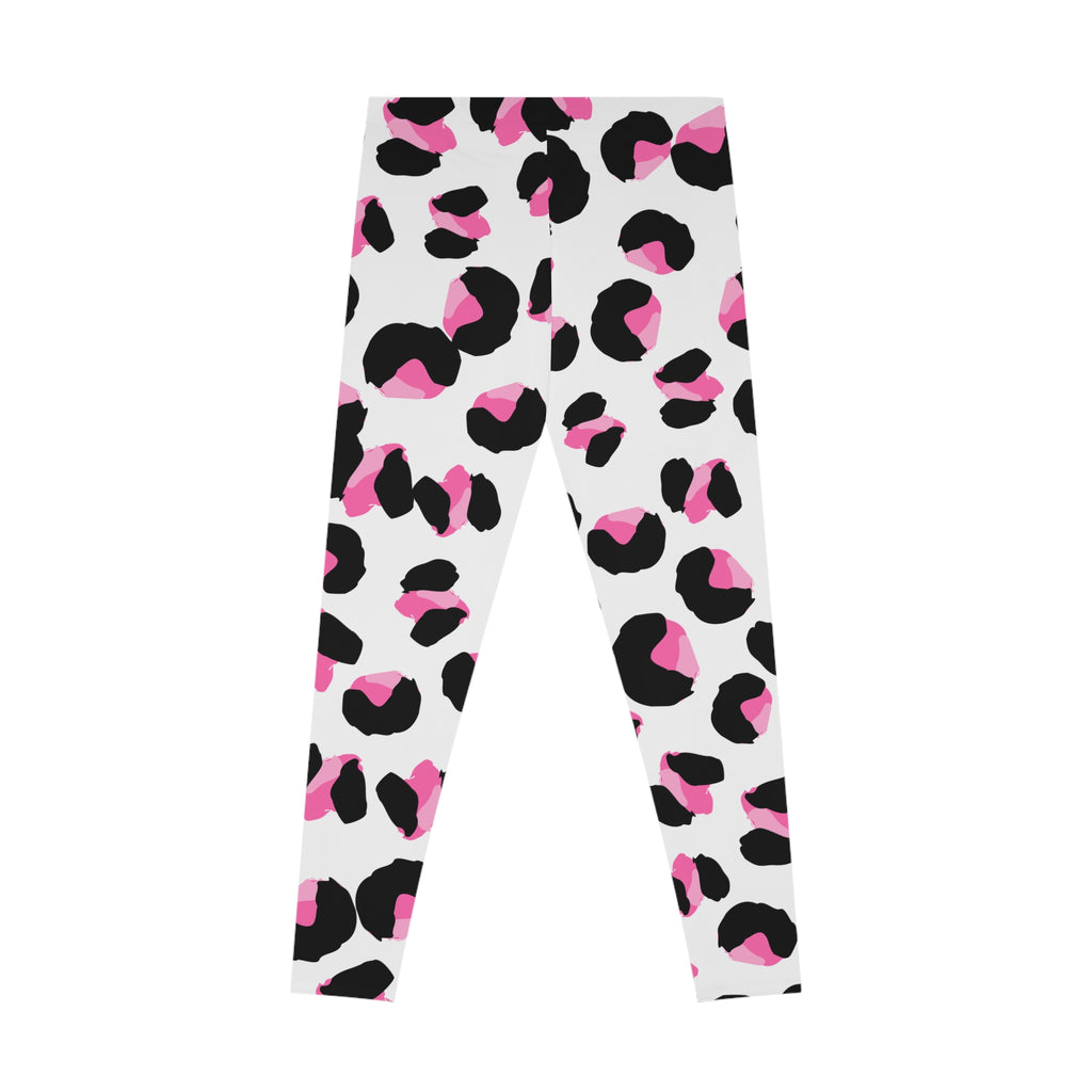 Trendy Pink Leopard Print Leggings, Workout Leggings, Activewear, Yoga Pants, Casual Wear, Gift for Her
