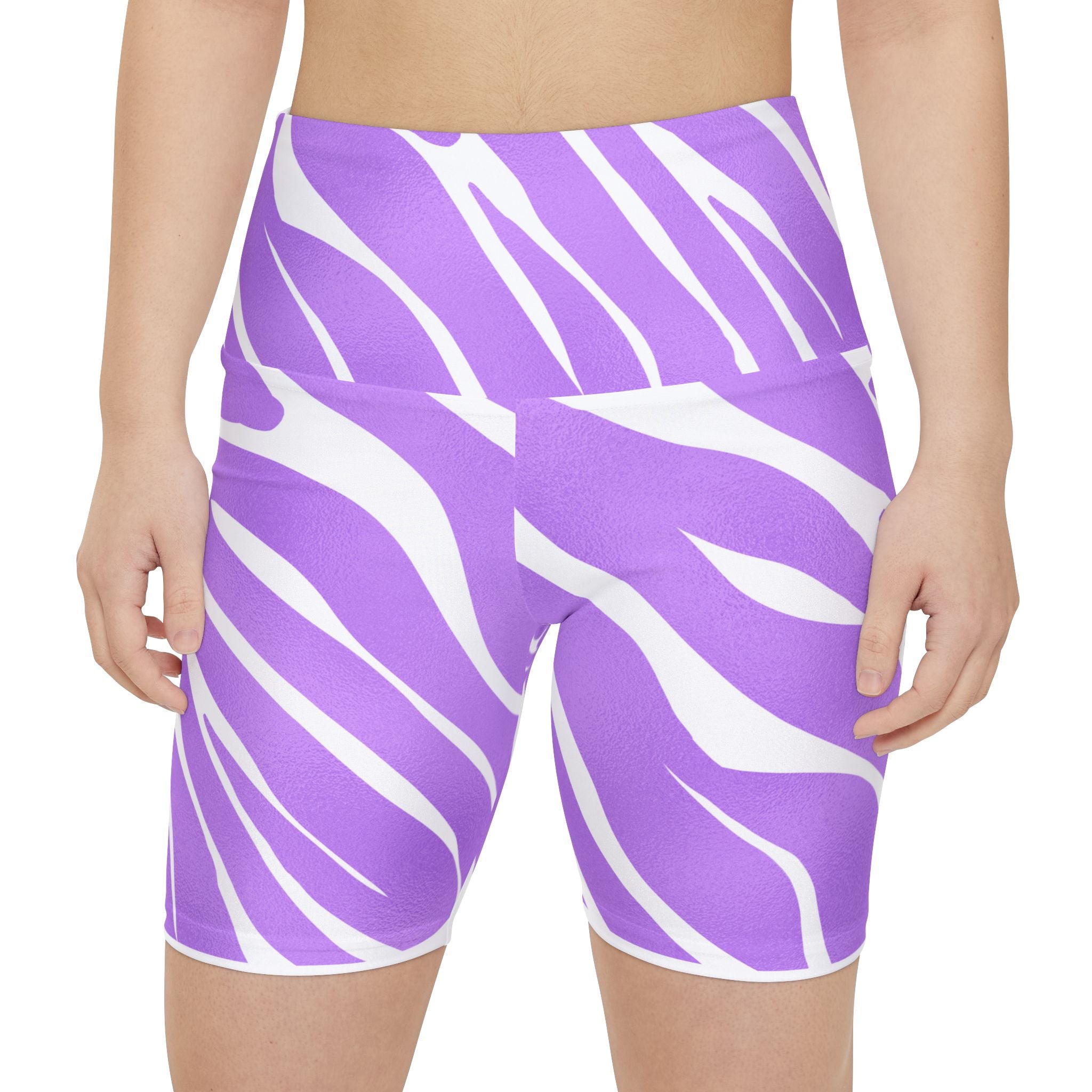 Purple Zebra Print Women's Workout Shorts, Athletic Yoga Bottoms, Fitness Apparel, Casual Lounge Wear, Gym Essentials, Summer Activewear