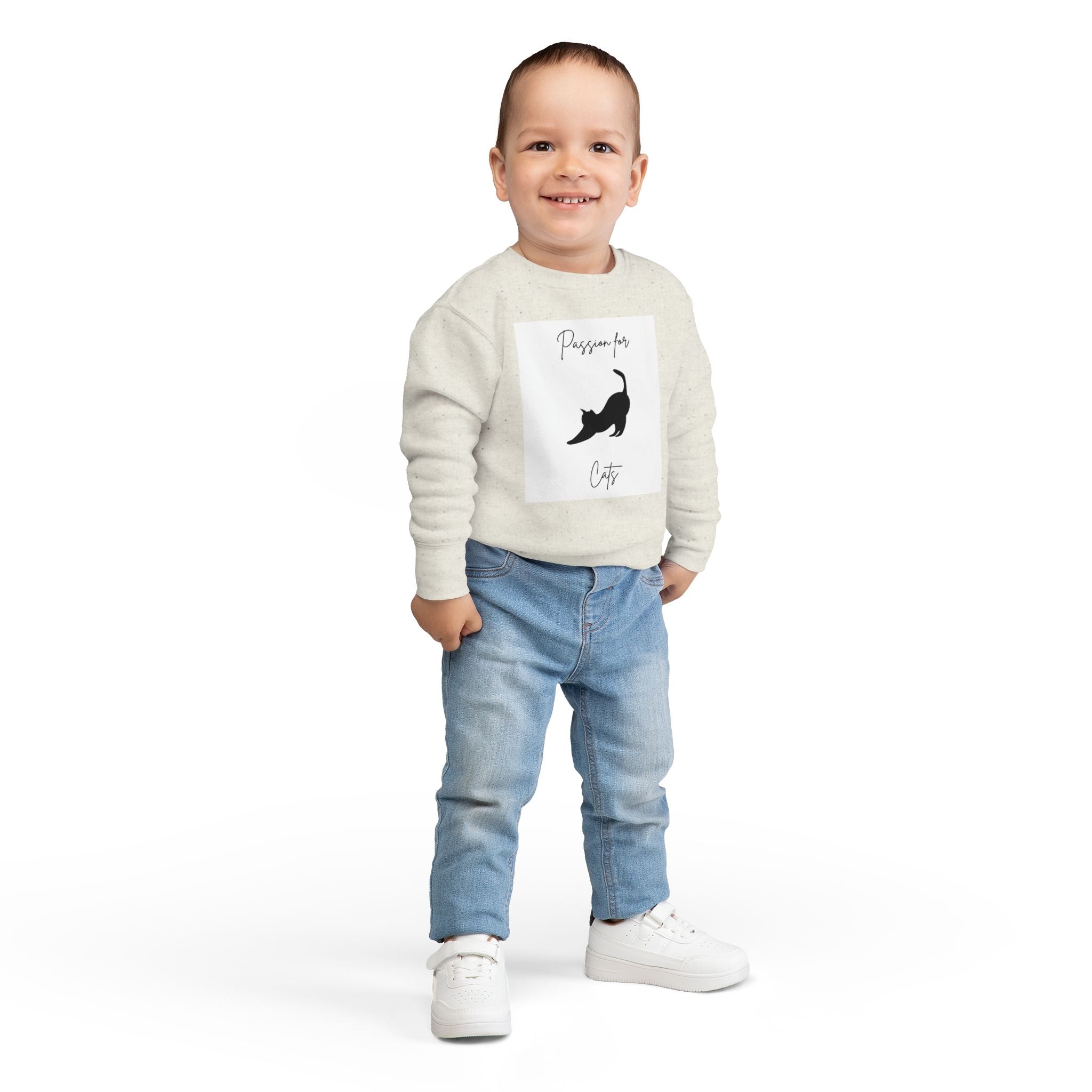 Toddler Cat Lover Sweatshirt, Perfect Gift for Cat Moms, Cute Childrenswear, Pet-Themed Apparel, Cozy Everyday Wear, Animal Lover Clothing
