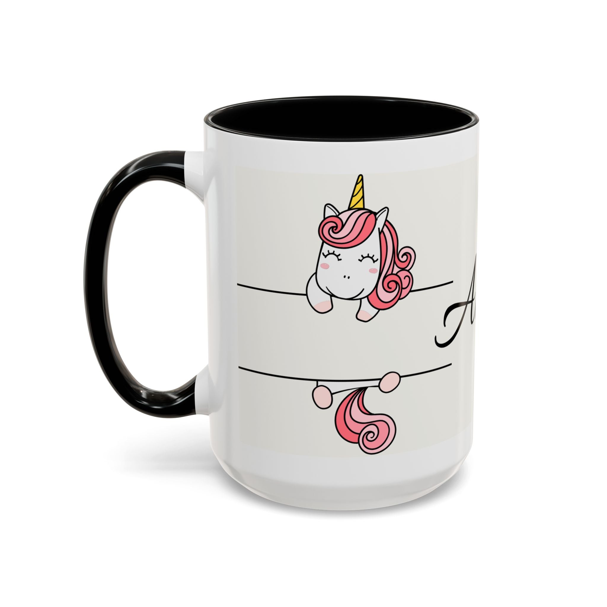 Personalized Unicorn Accent Coffee Mug - Cute Gift for Kids, Birthdays, Christmas, Unicorn Lovers, Custom Name Mug
